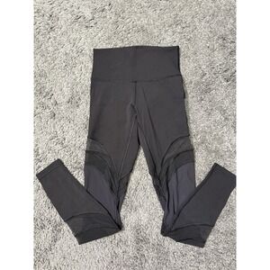 Lululemon Seek The Heat Leggings Womens 4 Black Mesh Athleticwear Gymwear Yoga